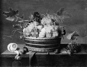 Still Life: A Basket Of Grapes And Other Fruit — Jacob Van Hulsdonck