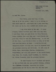 Letter From Canon John Waters To Mrs Mary Barry Letter, Recto — John Samuel Waters Jr.