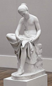 Woman Tying Her Sandal — Ridolfo Schadow