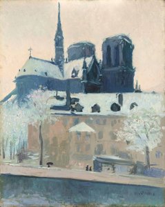 View Of The Apse Of Notre Dame Paris, In The Snow — Miquel Utrillo I Morlius