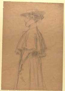 Mujer Con Sombrero Y Abrigo — Gustav Klimt
