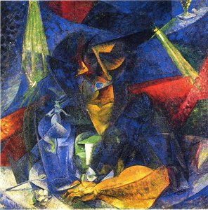 Woman In A Café: Compenetrations Of Lights And Planes — Umberto Boccioni