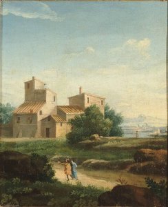 Landscape With Building And Figures — Paolo Anesi