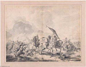Battle Between Cavalrymen And Foot Soldiers — Jan Van Huchtenburg