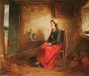 Girl Mending Nets — William Collins