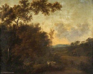 A Woody Landscape With Cattle — Adam Pynacker