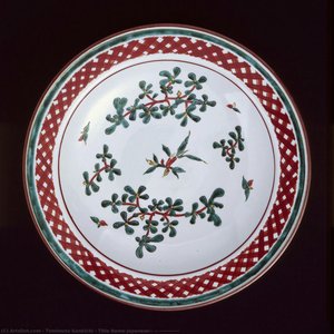 Title Name(japanese): 磁器 色絵スベリヒユ模様大皿 — Tomimoto Kenkichi