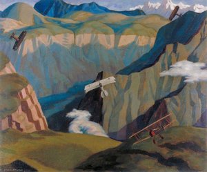 The Destruction Of An Austrian Machine In The Gorge Of The Brenta Valley, Italy — Sydney William Carline
