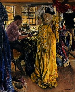 The Yellow Dress (the Wardrobe Room, Stratford-on-avon) — Dame Laura Knight