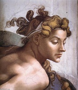 Ignudo (detalj) — Michelangelo Buonarroti