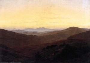La Mañana En Los Montes Riegeles — Caspar David Friedrich