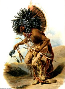 Pehriska-ruhpa, In Costume Of The Dog-dance — Karl Bodmer