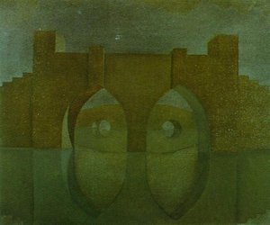 Untitled (brücke Mit Reflexionen; Skizze Für Ein Doppelbildbild), 1980 — Salvador Dalí
