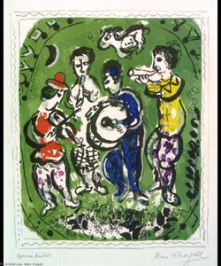 Musicisti Su Uno Sfondo Verde — Marc Chagall