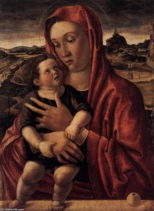 Madonna, With Child Standing On A Parapet — Giovanni Bellini