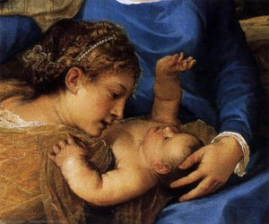 Bogorodica I Spasitelj Sa Svetima (detalj) — Tiziano