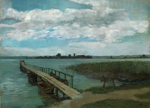Landing Stage On The Island Herreninsel In The Lake Chiemsee — Wilhelm Trübner