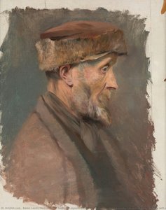 Sketch Of Poor Old Man With A Fur Cap — Baron László Mednyánszky, Ladislaus Josephus Balthasar Eustachius Mednyánszky