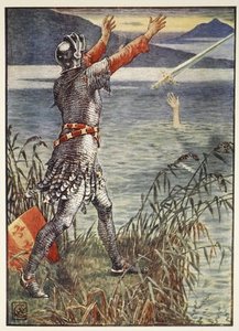 Sir Bedivere Casts The Sword Excalibur — Walter Crane