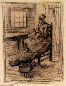 Interior With Peasant Woman Peeling Potatoes — Vincent Willem Van Gogh