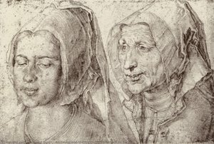 Una Giovane E Una Vecchia Donna Da Bergen Op Zoom — Albrecht Dürer