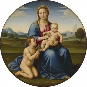 Celestial Serenity In Tondo: A Divine Radiance — Marc Duvallier