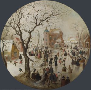 A Winter Scene With Skaters Near A Castle — 阿维坎普 (āwèikǎnpǔ)