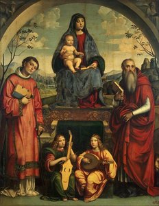 Madonna And Child With Sts Lawrence And Jerome — Francesco Francia (francesco Raibolini)
