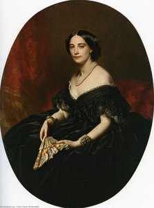 Portrait Of A Lady With A Fan — 프란츠 자베르 빈터할터