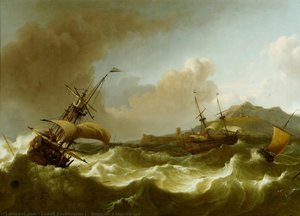 Ships On A Stormy Sea — Ludolf Backhuysen I