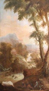 Fox Hunting With Mounted Riders In The Foreground — Robert Robinson