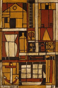 Construction In Red And Ochre - (1931) — Joaquín Torres García