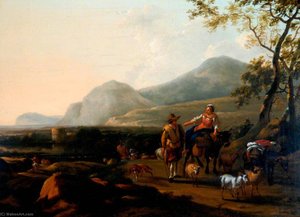 Landscape With A Shepherd And His Flock — Nicolaes Pietersz Berchem