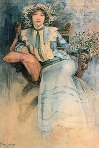 Mistletoe Portrait Of Mme. Mucha — Alfons Maria Mucha