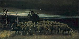 Shepherd With A Flock Of Sheep — Vincent Willem Van Gogh
