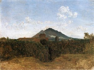 Roman Countryside Rocky Valley With A Herd Of Pigs — Jean-baptiste-camille Corot