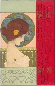 Girls Faces With Red Border (8) — Raphael Kirchner