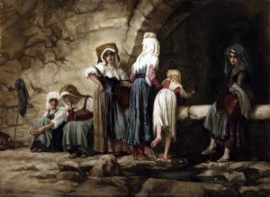 Peasants At The Fountain — Ernest Hébert (antoine Auguste Ernest Hebert)