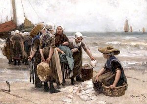 Fishwives By The Sea — Bernardus Johannes (bernard) Blommers