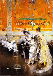 Two Women With A Parrot (also Known As Teasing The Parrot) — Giovanni Boldini