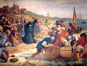 The Embarkation Of The Pilgrim Fathers For New Engand, 1620 — Charles West Cope