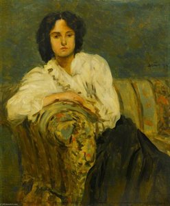 Girl In A White Blouse On A Sofa — Philip Wilson Steer