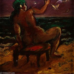 Female Nude Seated By The Water — David Davidovich Burliuk