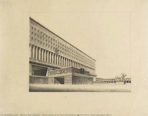 Casa Littoria Al Foro Mussolini: Particolare Della Facciata Con L — Enrico Del Debbio