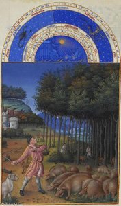 November: Feeding Acorns To The Pigs — Limbourg Brothers