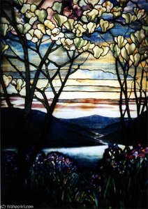 Magnolias And Irises — Louis Comfort Tiffany
