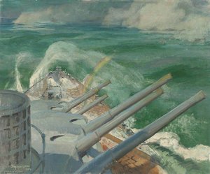 Hms 'mauritius' On Full Speed Trial — Stephen Bone