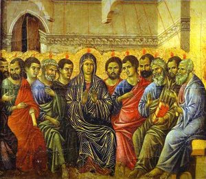 Maestó (back, Crowning Panel), La Descendencia Del Espíritu Santo — Duccio Di Buoninsegna