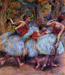 Üç Dansçı, Mavi Etekler, Kırmızı Ütülükler — Hilaire Germain Edgar De Gas