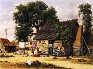Family Gathered By A Cabin — William Aiken Walker